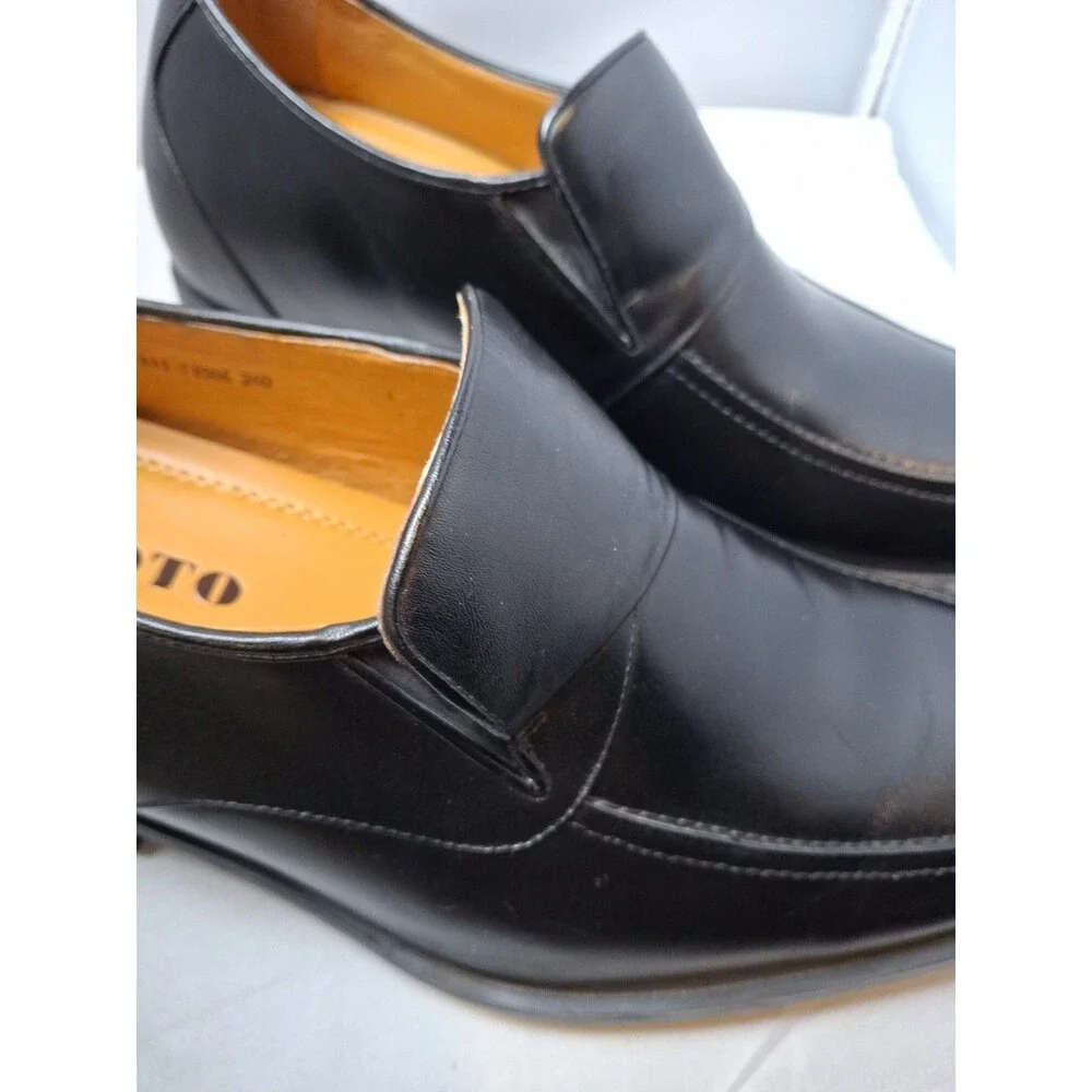 TOTO Men's Classic Black Leather Penny Loafers Dress Shoes Size 260 (8)